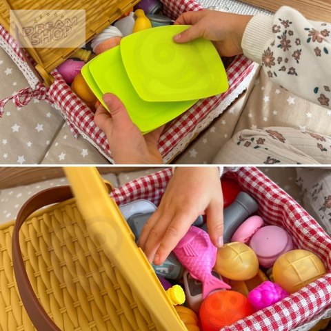 WOOPIE Kosz Piknikowy Owoce Warzywa Fast Food Zestaw XXL 103el.