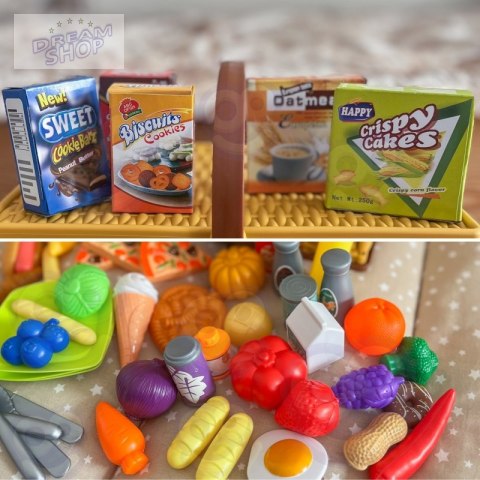 WOOPIE Kosz Piknikowy Owoce Warzywa Fast Food Zestaw XXL 103el.