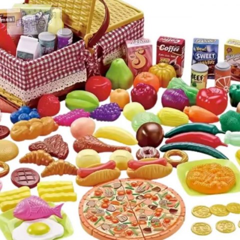 WOOPIE Kosz Piknikowy Owoce Warzywa Fast Food Zestaw XXL 103el.