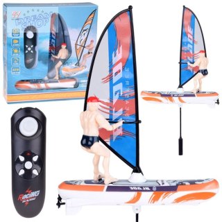 Zdalnie sterowany świecący WINDSURFER pływający na pilota RC0740