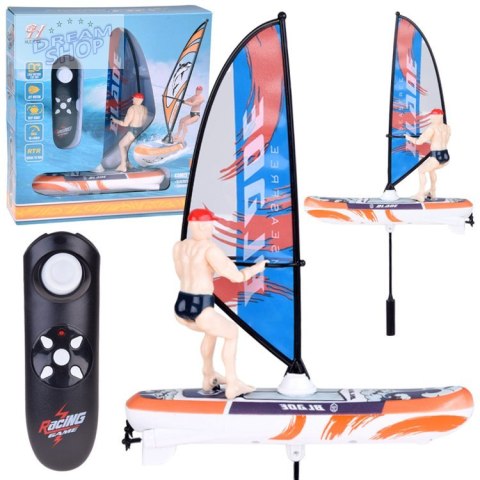 Zdalnie sterowany świecący WINDSURFER pływający na pilota RC0740