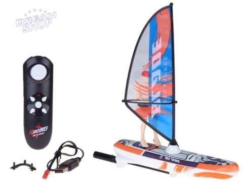 Zdalnie sterowany świecący WINDSURFER pływający na pilota RC0740