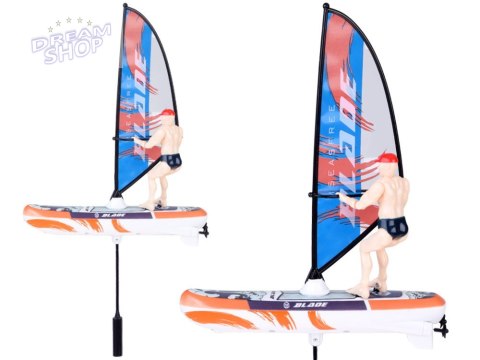 Zdalnie sterowany świecący WINDSURFER pływający na pilota RC0740