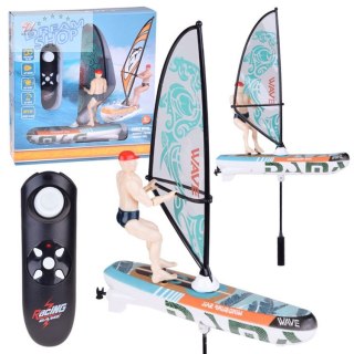 Zdalnie sterowany świecący WINDSURFER pływający na pilota RC0740