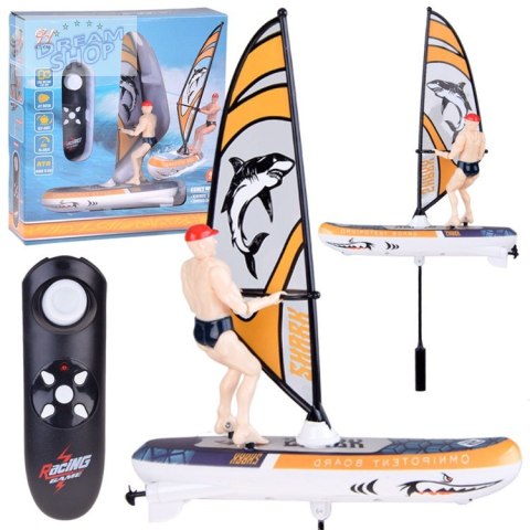 Zdalnie sterowany świecący WINDSURFER pływający na pilota RC0740