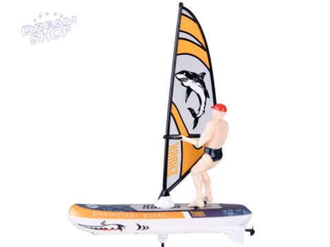 Zdalnie sterowany świecący WINDSURFER pływający na pilota RC0740