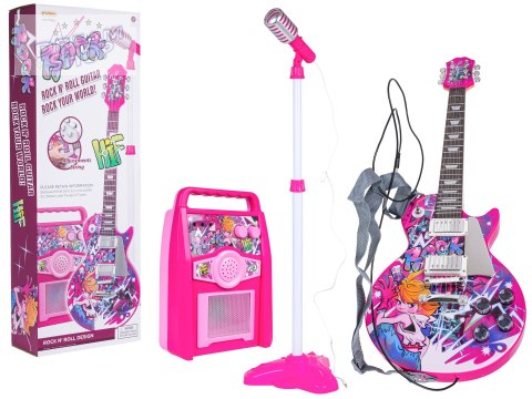 Zestaw Gitara + Wzmacniacz Różowy Zestaw Gitara + Wzmacniacz Różowy