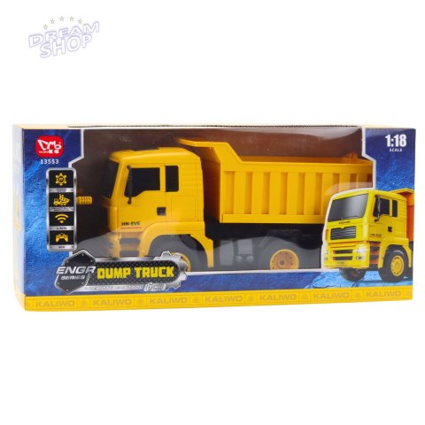 Ciężarówka Budowlana Wywrotka Zdalnie Sterowana RC Światła LED 1:18