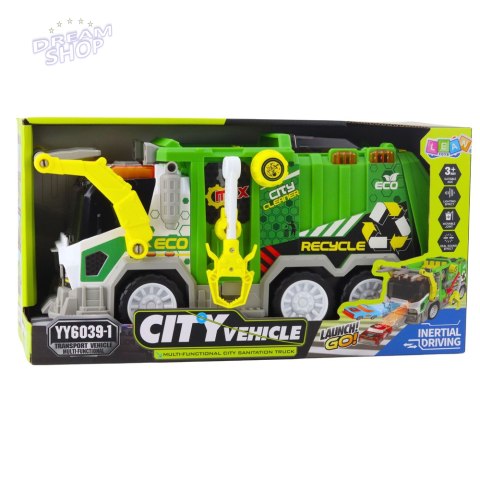 Ciężarówka Śmieciarka Miejska Pojazd Komunalny Światła Dźwięki