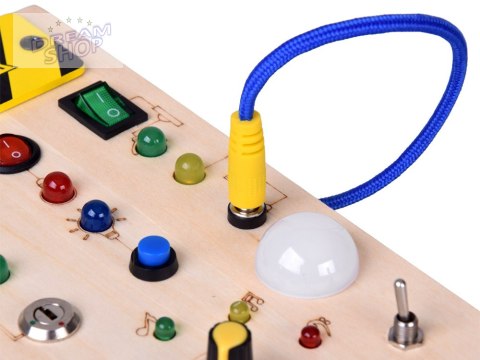 Drewniana TABLICA manipulacyjna Montessori - elektryczne diody LED ZA5944