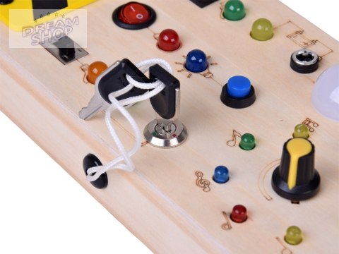 Drewniana TABLICA manipulacyjna Montessori - elektryczne diody LED ZA5944