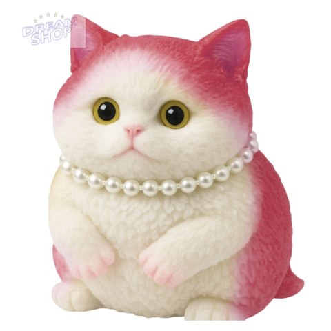 Gniotek Sensoryczny Miękki Kotek Z Perłami Biało-Szary 15cm