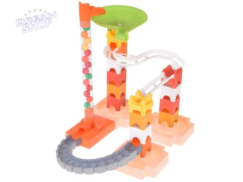 Klocki 63ele tor kulkowy kulodrom zjeżdżalnia dla kulek ZA5980