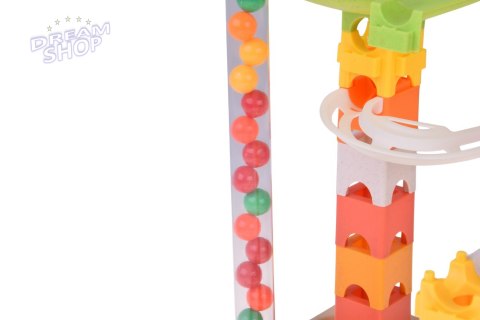 Klocki 63ele tor kulkowy kulodrom zjeżdżalnia dla kulek ZA5980