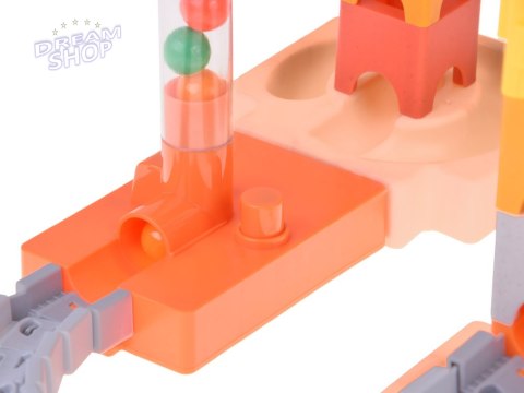 Klocki 63ele tor kulkowy kulodrom zjeżdżalnia dla kulek ZA5980