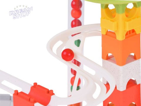 Klocki 63ele tor kulkowy kulodrom zjeżdżalnia dla kulek ZA5980