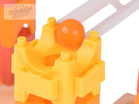 Klocki 63ele tor kulkowy kulodrom zjeżdżalnia dla kulek ZA5980