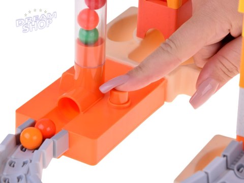 Klocki 63ele tor kulkowy kulodrom zjeżdżalnia dla kulek ZA5980