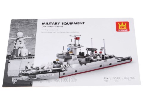 Klocki Techniczne Wange Okręt Type 052D Destroyer Statek 376ele ZA5673