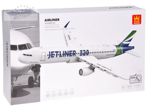 Klocki konstrukcyjne Samolot Jetliner 320 model pasażerski 133 ele ZA5678