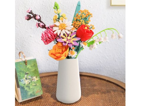 Klocki techniczne kwiaty BUKIET KWIATÓW ceramiczny wazon 1070 ele ZA5865