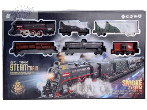 Kolejka elektryczna pociąg 185x99cm dymi paruje efekt dźwiękowy RC0622