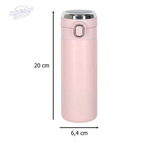 Kubek termiczny z ustnikiem termos LED 420ml róż