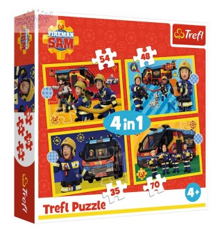 Puzzle - 4w1 - Strażak na sygnale / Fireman SamFSC Mix 70% 34348