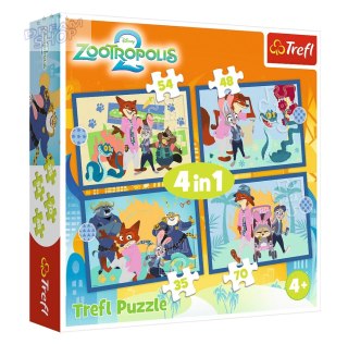 Puzzle - 4w1 - Zootopia pełna przygód / Zootopia 2FSC Mix 70% 34677