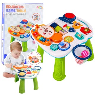 Stolik Interaktywny Edukacyjny Dla Malucha Światła Dźwięki Kolorowy 6w1
