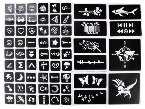 TATUAŻE dla dzieci brokatowe duży zestaw do robienia tatuaży ZA4170