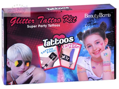 TATUAŻE dla dzieci brokatowe duży zestaw do robienia tatuaży ZA4170