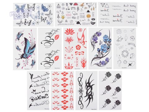 TATUAŻE dla dzieci brokatowe duży zestaw do robienia tatuaży ZA4170