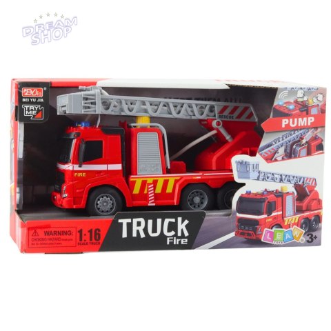 Wóz Strażacki Straż Pożarna Drabina Światła Dźwięki Rozpylanie Wody 1:16