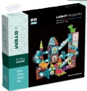 Klocki magnetyczne Tor z kulkami Dino 86el Klocki magnetyczne Tor z kulkami Dino 86el
