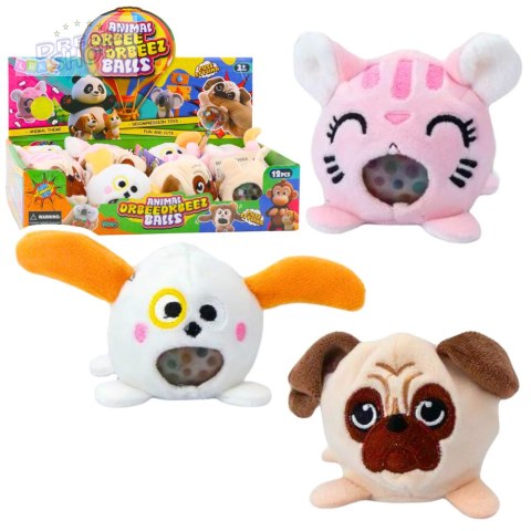 Pluszak Do Ściskania Ugniatania Gniotek z Kulkami Wodnymi Pies Kot 6 cm