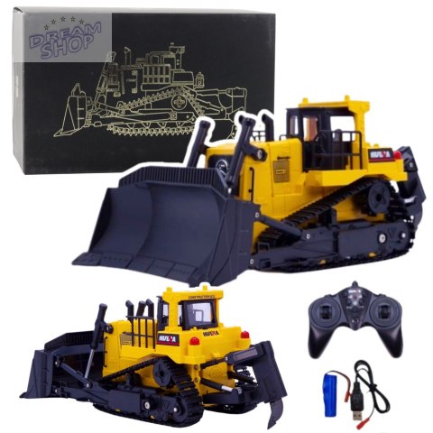 Spychacz Buldożer Koparka Huina Metalowy Model Budowlany 1:50