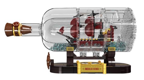Zestaw Klocków Statek Piracki Czerwony w Butelce 885el.