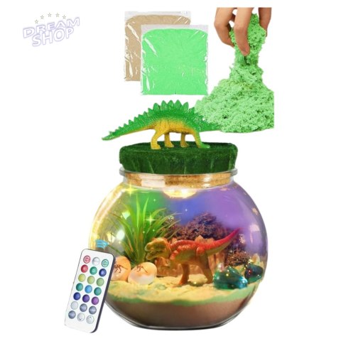 Zestaw Kreatywny Terrarium Dla Dinozaurów DIY Lampka LED Pilot
