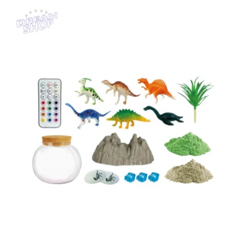 Zestaw Kreatywny Terrarium Dla Dinozaurów DIY Lampka LED Pilot