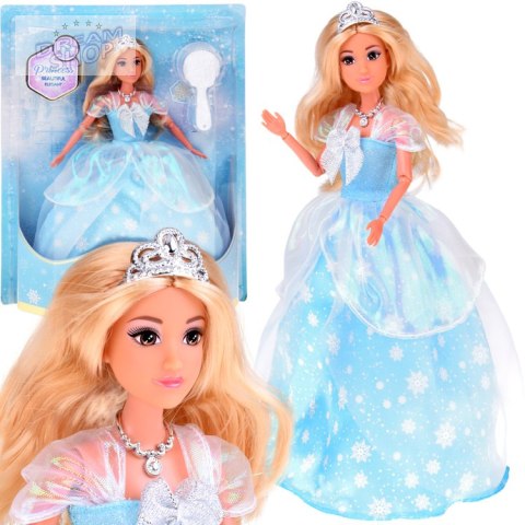 Anlily Lalka Śnieżna Królewna w niebieskiej sukni w śnieżynki ZA5702