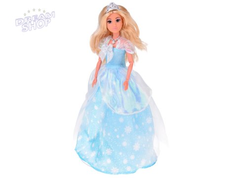 Anlily Lalka Śnieżna Królewna w niebieskiej sukni w śnieżynki ZA5702