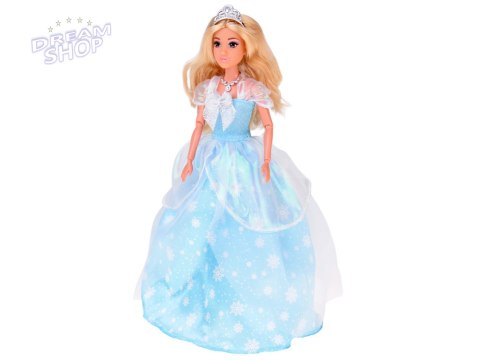 Anlily Lalka Śnieżna Królewna w niebieskiej sukni w śnieżynki ZA5702