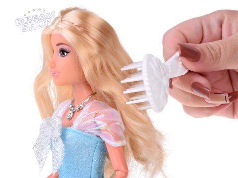 Anlily Lalka Śnieżna Królewna w niebieskiej sukni w śnieżynki ZA5702