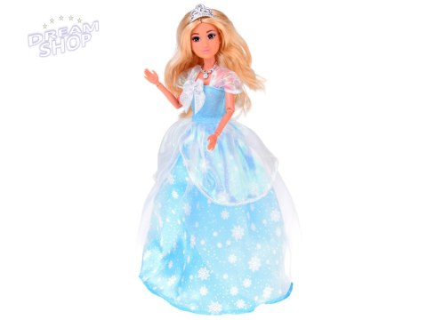 Anlily Lalka Śnieżna Królewna w niebieskiej sukni w śnieżynki ZA5702
