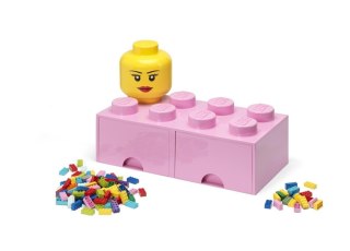 LEGO(R) pojemnik klocek z szufladami ósemka różowy