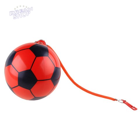 Piłka Gumowa Wzór Piłki Nożnej Uchwyt Na Sprężynę Czerwona 22cm