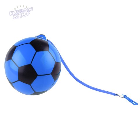 Piłka Gumowa Wzór Piłki Nożnej Uchwyt Na Sprężynę Niebieska 22cm
