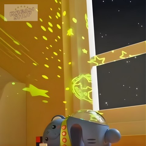 WOOPIE BABY Projektor Gwiazd Rzutnik Lampka Nocna dla Dzieci Słonik