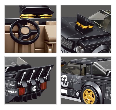 Zestaw Klocków Auto Sportowe Czarne 414el.